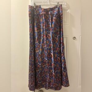 Boden Blue Paisley A-Line Maxi Skirt